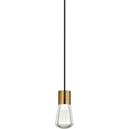 Visual Comfort Alva 4" Wide LED Natural Brass Mini Pendant Black