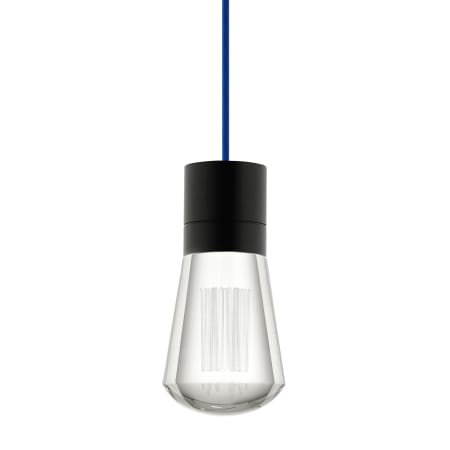 Visual Comfort Alva 4" Wide LED Mini Pendant with Blue Cord - 2200K Black