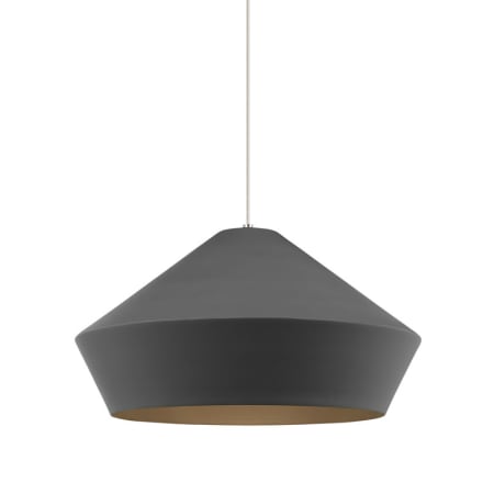 Visual Comfort Brummel Grande 20" Wide Pendant Charcoal Gray Shade with Black Finish