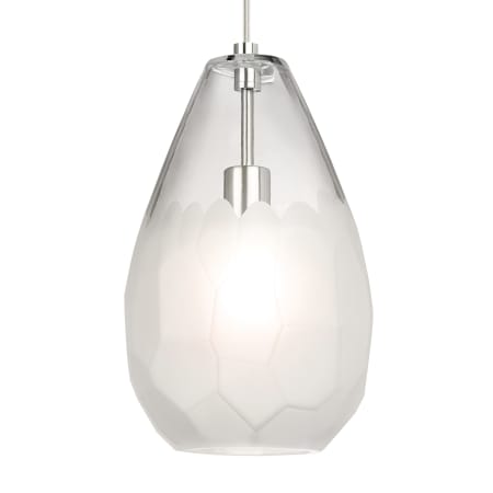 Visual Comfort Briolette Grande 9" Wide LED Mini Pendant - 2700K Satin Nickel