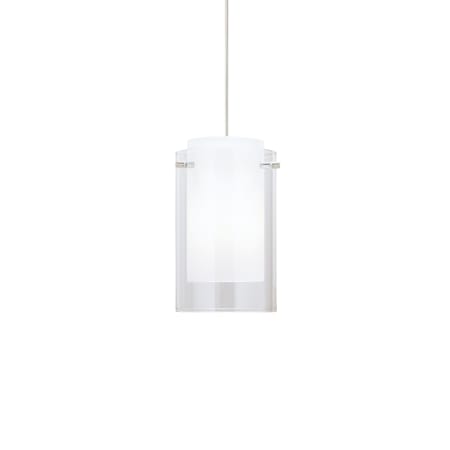 Visual Comfort Echo 5" Wide Mini Pendant Clear with Satin Nickel finish