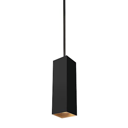 Visual Comfort Exo 18" Tall Integrated LED Mini Pendant with 48" Stem, 60 Degree Optics Black / Gold Haze / 2700K
