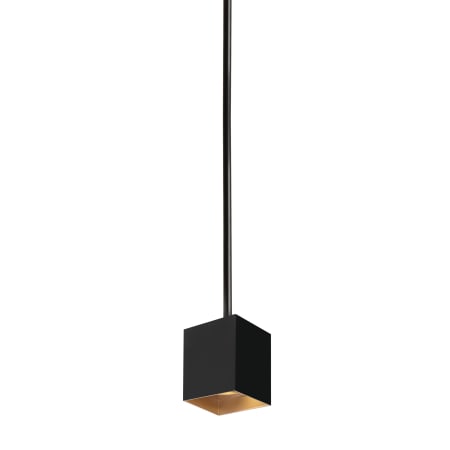Visual Comfort Exo 6-1/8" Tall Integrated LED Mini Pendant with 36" Stem, 40 Degree Optics Black / Gold Haze / 2700K