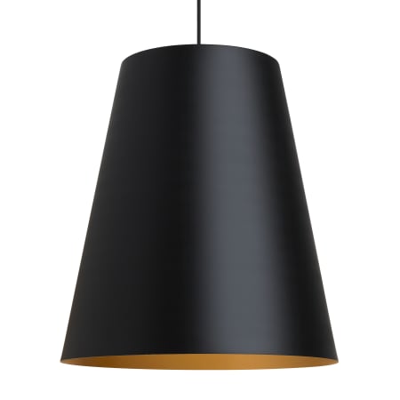 Visual Comfort Gunnar Single Light 23-5/8" Wide Line-Voltage Suspension LED Pendant with a Spun Metal Shade Black