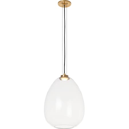 Visual Comfort Kapoor 13" Wide LED Suspension Pendant Clear / Natural Brass