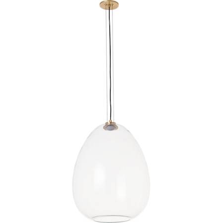 Visual Comfort Kapoor 18" Wide LED Suspension Pendant Clear / Natural Brass