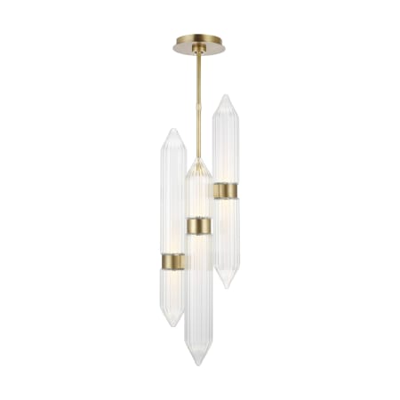 Visual Comfort Langston 11" Wide LED Multi Light Pendant Plated Brass