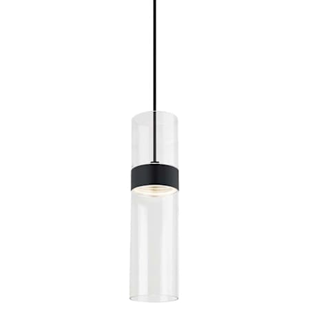Visual Comfort Manette 4" Wide LED Mini Pendant Clear Glass / Black
