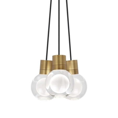 Visual Comfort Mina 9" Wide LED Natural Brass Multi Light Pendant Black