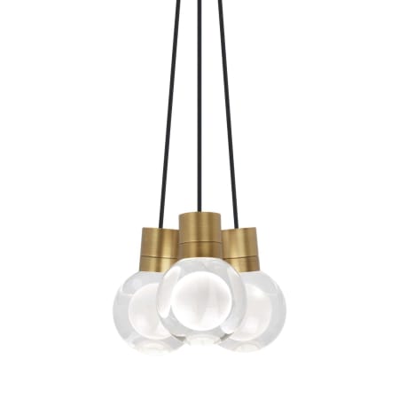 Visual Comfort Mina 9" Wide LED Natural Brass Multi Light Pendant Black