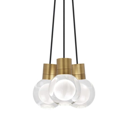 Visual Comfort Mina 9" Wide LED Natural Brass Multi Light Pendant Black