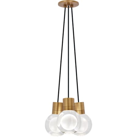 Visual Comfort Mina 9" Wide LED Natural Brass Multi Light Pendant Black