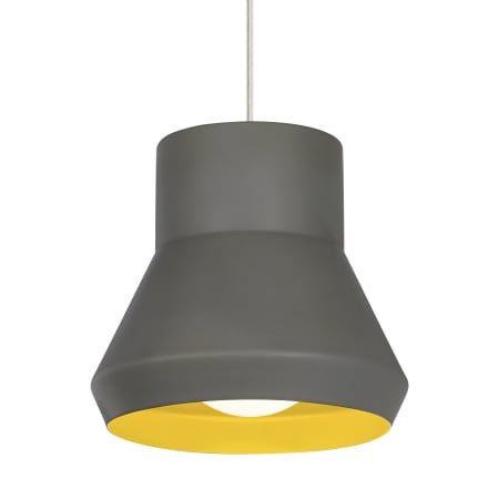 Visual Comfort Milo Single Light 15" Wide Pendant Gray / Chartreuse