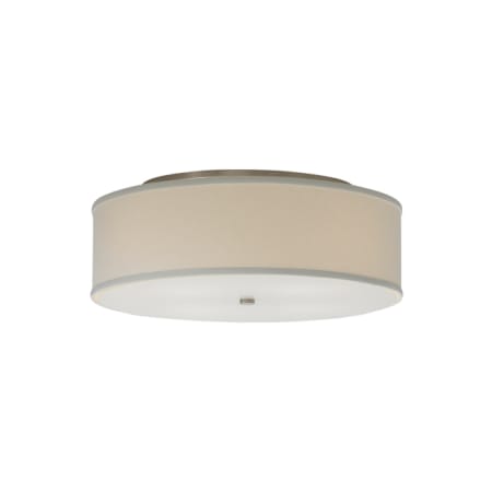 Visual Comfort Mulberry Single Light 13" Wide LED Semi-Flush Ceiling Fixture with Fabric Shade Satin Nickel / White