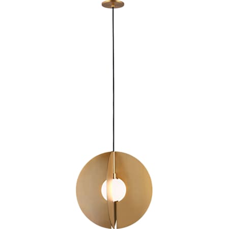 Visual Comfort Orbel Single Light 16" Wide Pendant Aged Brass