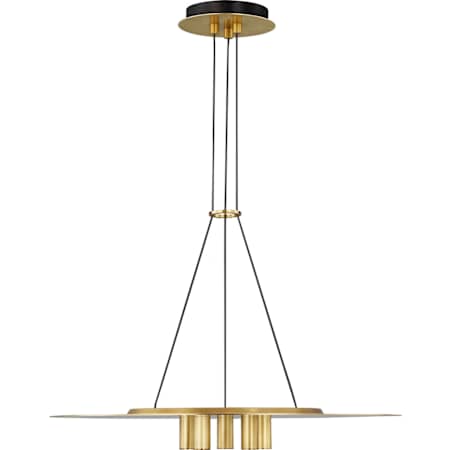 Visual Comfort Ponte 5 Light 22" Wide LED Chandelier Natural Brass