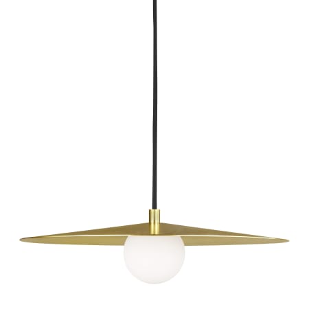 Visual Comfort Pirlo Single Light 22" Wide Pendant Aged Brass