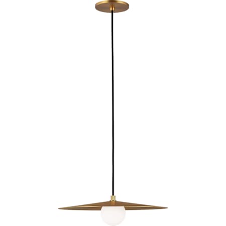 Visual Comfort Pirlo Single Light 22" Wide LED Pendant Aged Brass / 3000K