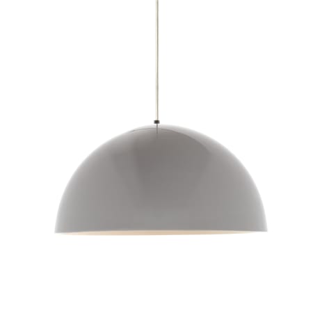 Visual Comfort Powell Street Line-Voltage 1 Light Gloss White / White Spun Metal Shade Pendant White with Black finish