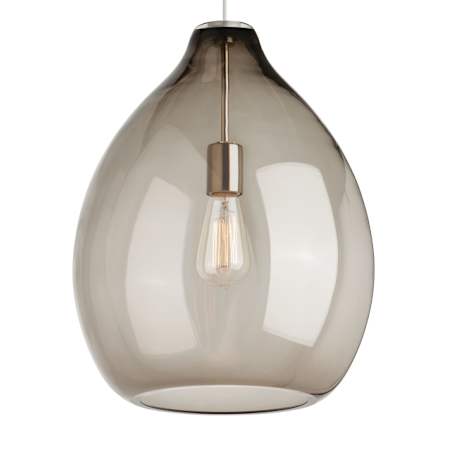 Visual Comfort Quinton 1 Light 16" Wide LED Single Pendant with Hand Blown Glass Shade Satin Nickel