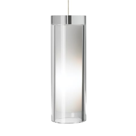 Visual Comfort Sara Grande Line-Voltage 1 Light Clear Crystal Cylindrical Pendant Clear with Satin Nickel finish