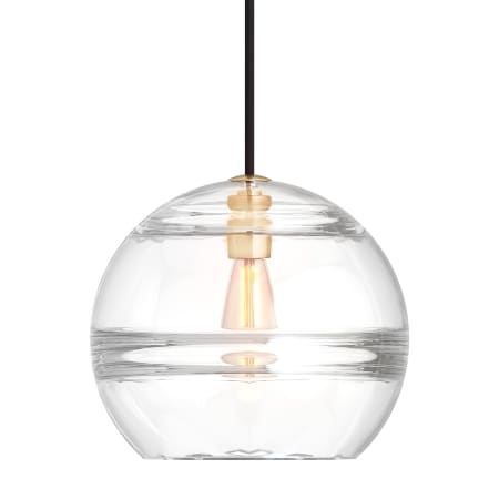 Visual Comfort Sedona 12" Wide LED Pendant with Clear Glass Shade and LED Bulb Aged Brass