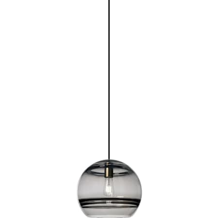 Visual Comfort Sedona 12" Wide LED Pendant with Smoked Glass Shade and LED Bulb Aged Brass