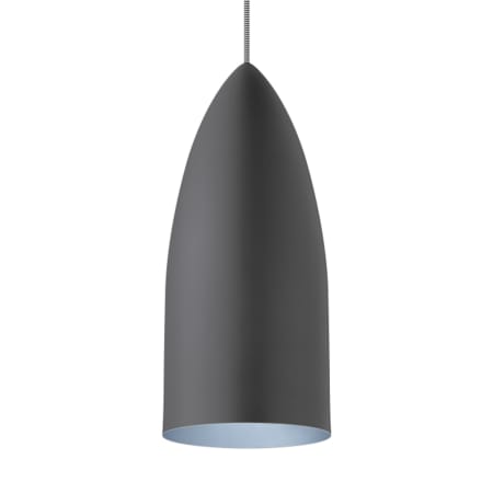 Visual Comfort Signal Single Light 6-1/8" Wide LED Mini Pendant with Spun Aluminum Shade Rubberized Gray / Blue / 2700K