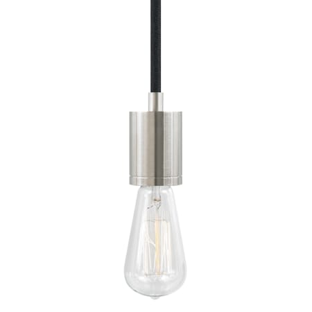 Visual Comfort SoCo 1 Light Mini Pendant with Nickel Modern Socket and 24 Foot Colored Cord Black