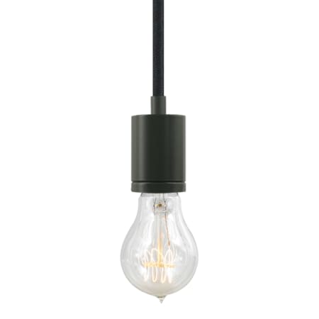 Visual Comfort SoCo 1 Light Mini Pendant with Bronze Modern Socket and 24 Foot Colored Cord Black