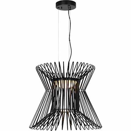 Visual Comfort Syrma Single Light 21-1/2" Wide Line-Voltage Suspension LED Pendant Matte Black
