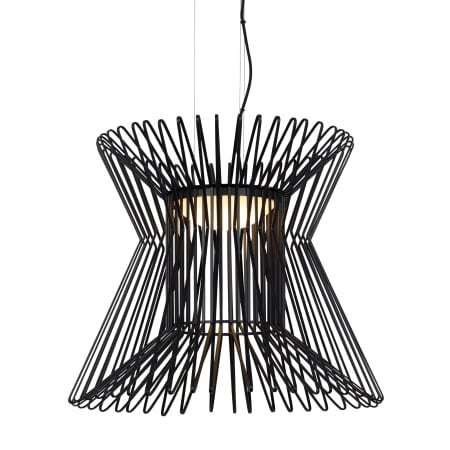 Visual Comfort Syrma Single Light 21-1/2" Wide Line-Voltage Suspension LED Pendant Matte Black