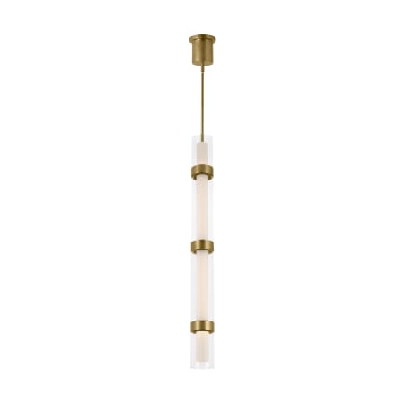 Visual Comfort Wit Single Light 4" Wide LED Mini Pendant - 4 Glass Aged Brass / 3000K