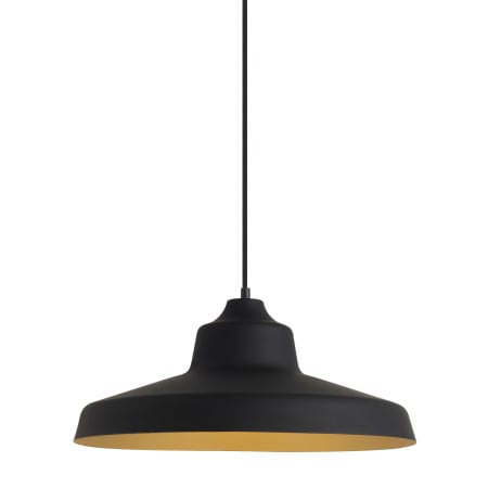 Visual Comfort Zevo Single Light 18" Wide LED Pendant with Metal Shade and 3000K LED Bulb Black/Gold