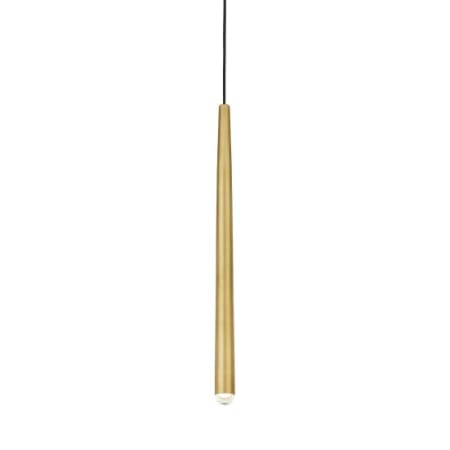 Visual Comfort Pylon 2" Wide Crystal Mini Pendant Natural Brass