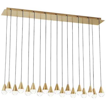 Visual Comfort Cupola 18 Light 11" Wide LED Crystal Linear Chandelier Natural Brass