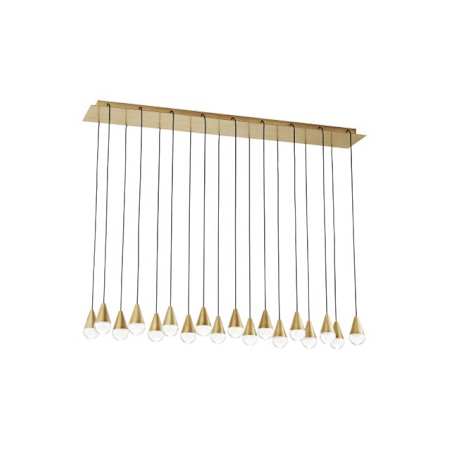 Visual Comfort Cupola 18 Light 11" Wide LED Crystal Linear Chandelier Natural Brass