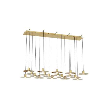 Visual Comfort Eaves 18 Light 17" Wide LED Linear Chandelier Natural Brass