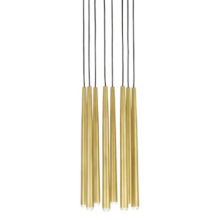 Visual Comfort Pylon 8 Light 9" Wide LED Chandelier Natural Brass