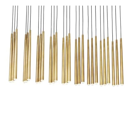 Visual Comfort Pylon 44" Wide Crystal Linear Chandelier Natural Brass