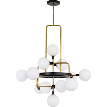 Visual Comfort Viaggio 12 Light 30-3/16" Wide Chandelier Opal / Brass