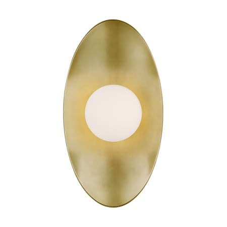 Visual Comfort Joni Single Light 13" Tall LED Outdoor Wall Sconce Aged Brass / 3000K