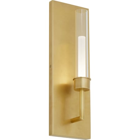 Visual Comfort Linger Single Light 15" Tall LED Wall Sconce - 277V Natural Brass / 3000K