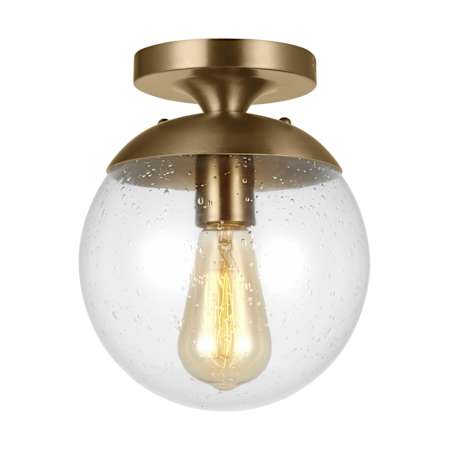 Visual Comfort Leo 8" Wide LED Semi-Flush Ceiling Fixture Satin Brass