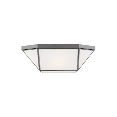 Visual Comfort Morrison 2 Light 16" Wide LED Flush Mount Ceiling Fixture - Bulbs Included Antique Brushed Nickel