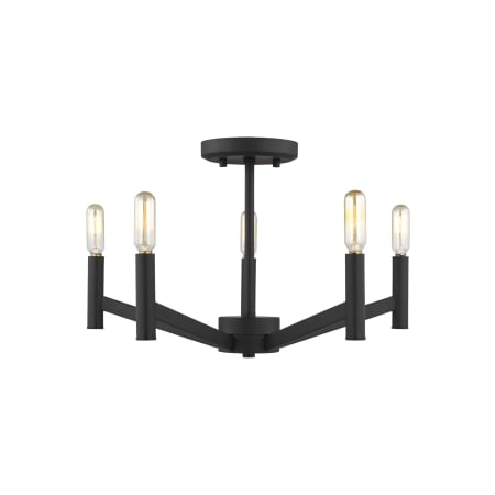 Visual Comfort Vector 5 Light 18" Wide Semi-Flush Ceiling Fixture Midnight Black and Satin Bronze