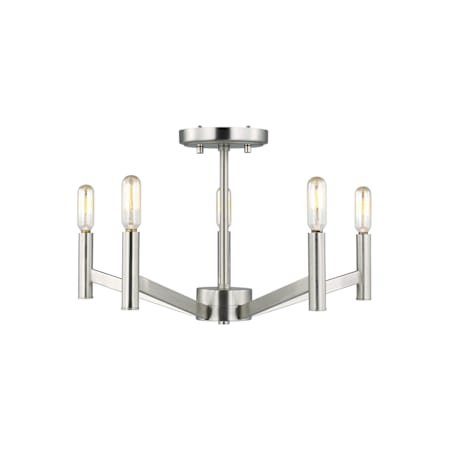 Visual Comfort Vector 5 Light 18" Wide LED Semi-Flush Ceiling Fixture - Bulbs Included Brushed Nickel