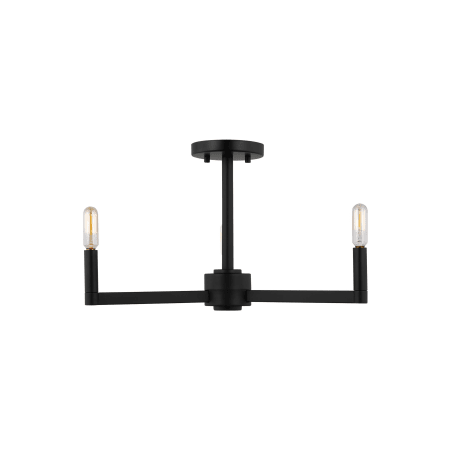 Visual Comfort Fullton 3 Light 20" Wide Semi-Flush Ceiling Fixture Midnight Black