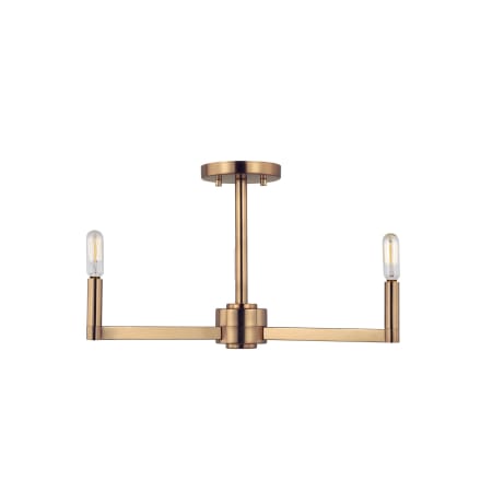 Visual Comfort Fullton 3 Light 20" Wide Semi-Flush Ceiling Fixture Satin Brass