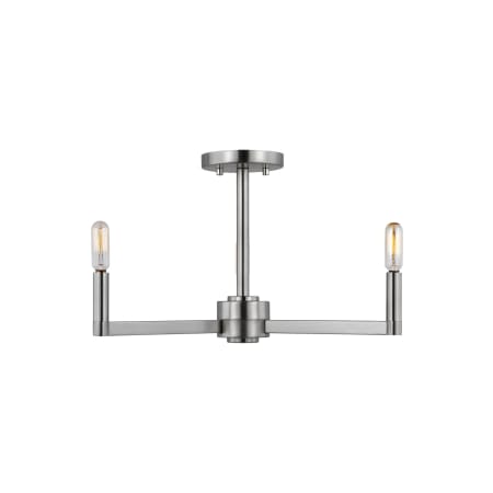 Visual Comfort Fullton 3 Light 20" Wide Semi-Flush Ceiling Fixture Brushed Nickel
